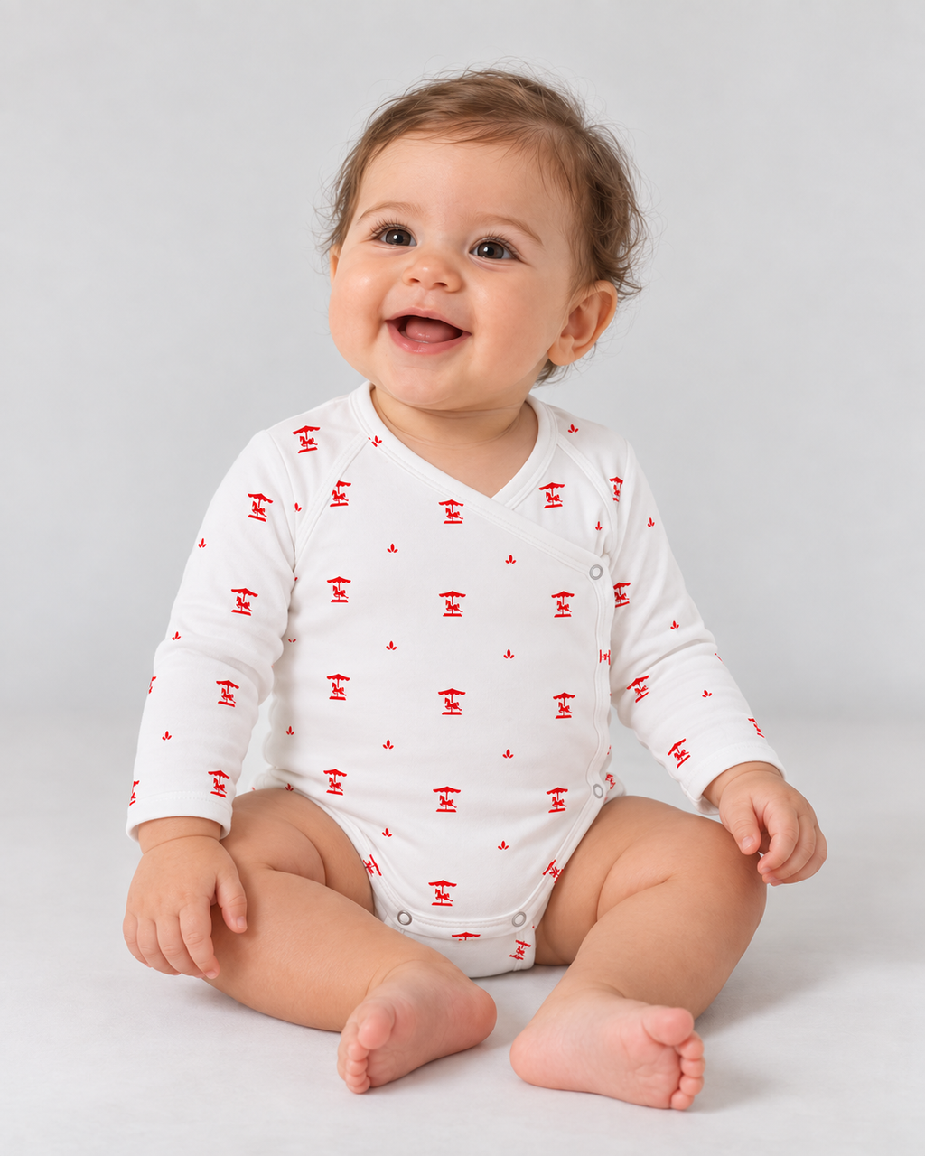 First Hug kimono Bodysuit — Milky