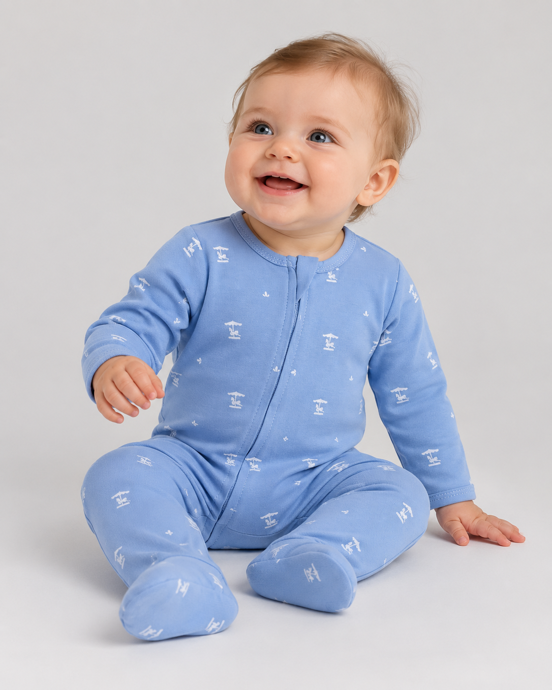 Dream Zip Bodysuit — Sky