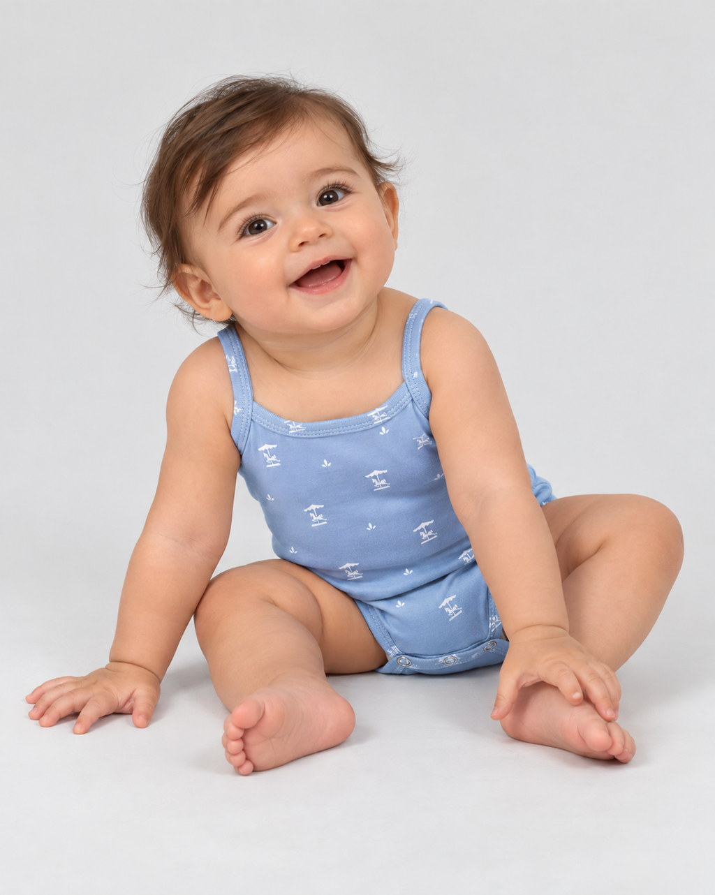 Little Breeze Sleeveless Bodysuit — Sky