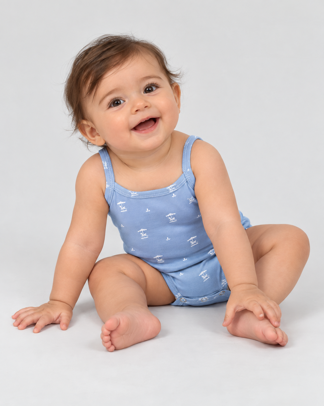 Little Breeze Sleeveless Bodysuit — Sky