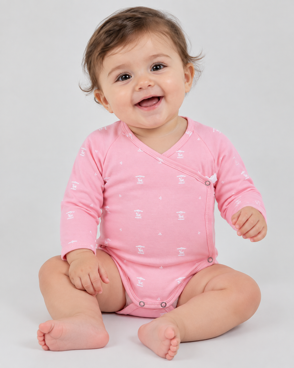 First Hug kimono Bodysuit — Rosy