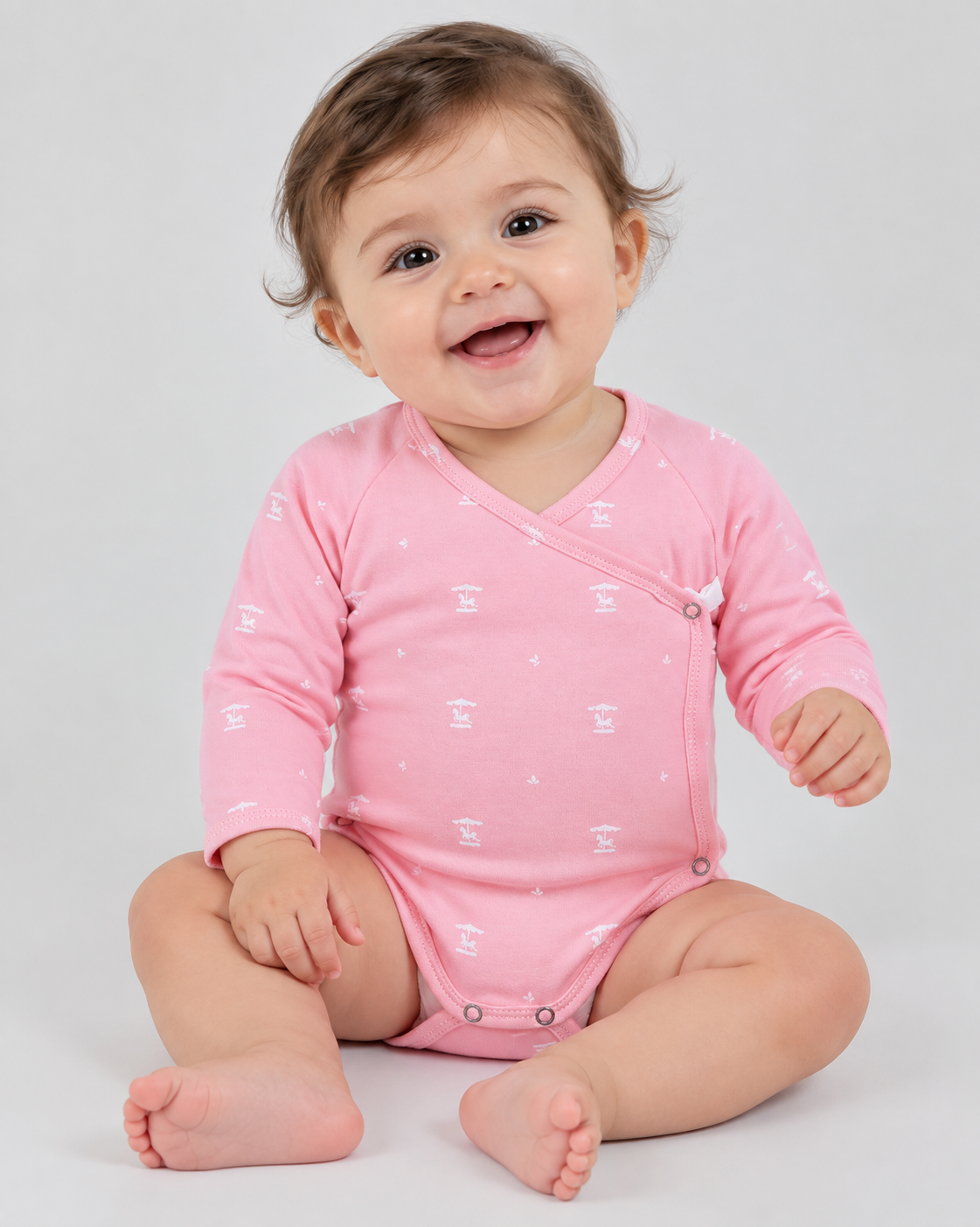 First Hug kimono Bodysuit — Rosy
