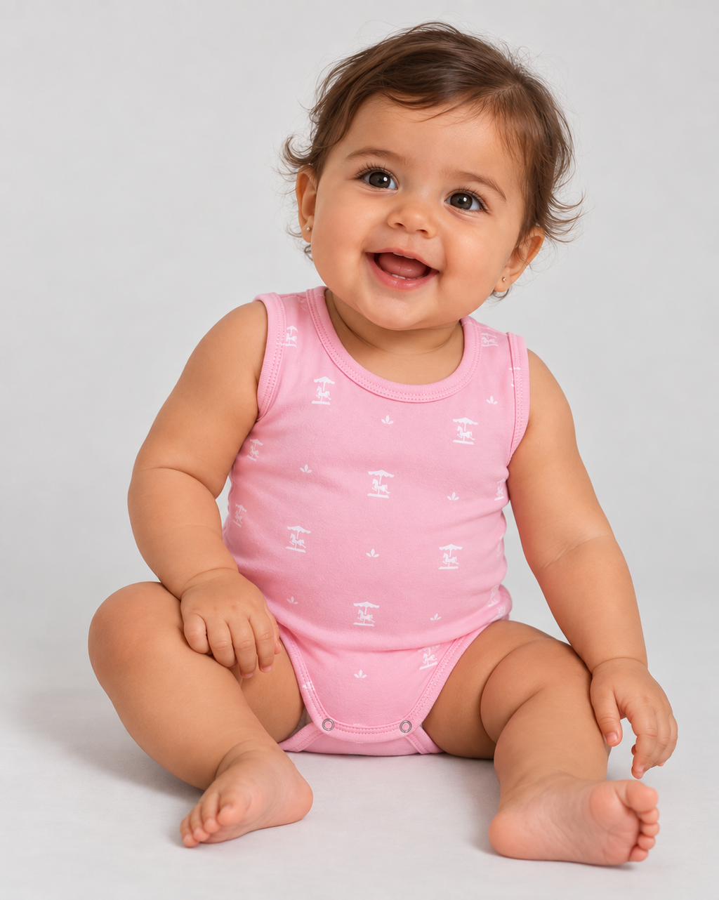 Playtime Cut-Sleeve Bodysuit — Rosy